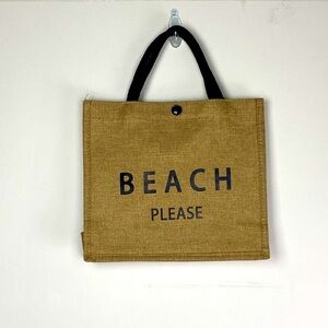 SHEIN Beige and Black Beach Tote